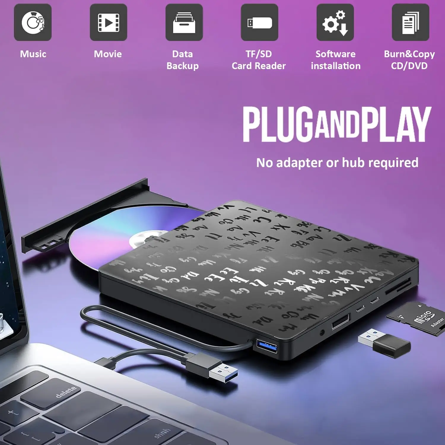 External DVD Drive - Multiple Functional CD-ROM Burner