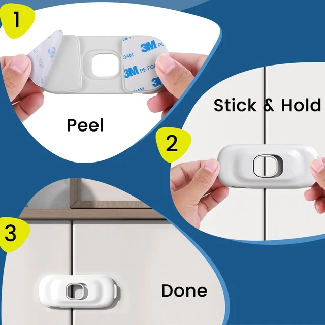 Plastic Child Safety Cabinet Refrigerator Lock for Door Oven & Drawer in Kitchen-Baby Refrigerator Safety Lock