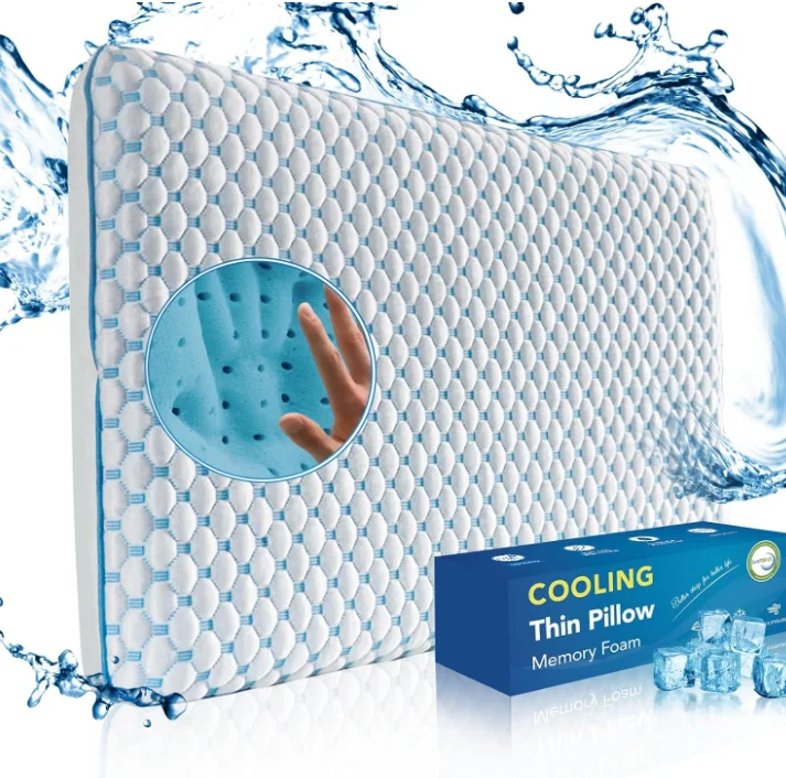 Baimai Soft Cooling Slow Rebound Memory Foam Pillow for Stomach and Back Sleepers With Cooling Bamboo Fabric Cover