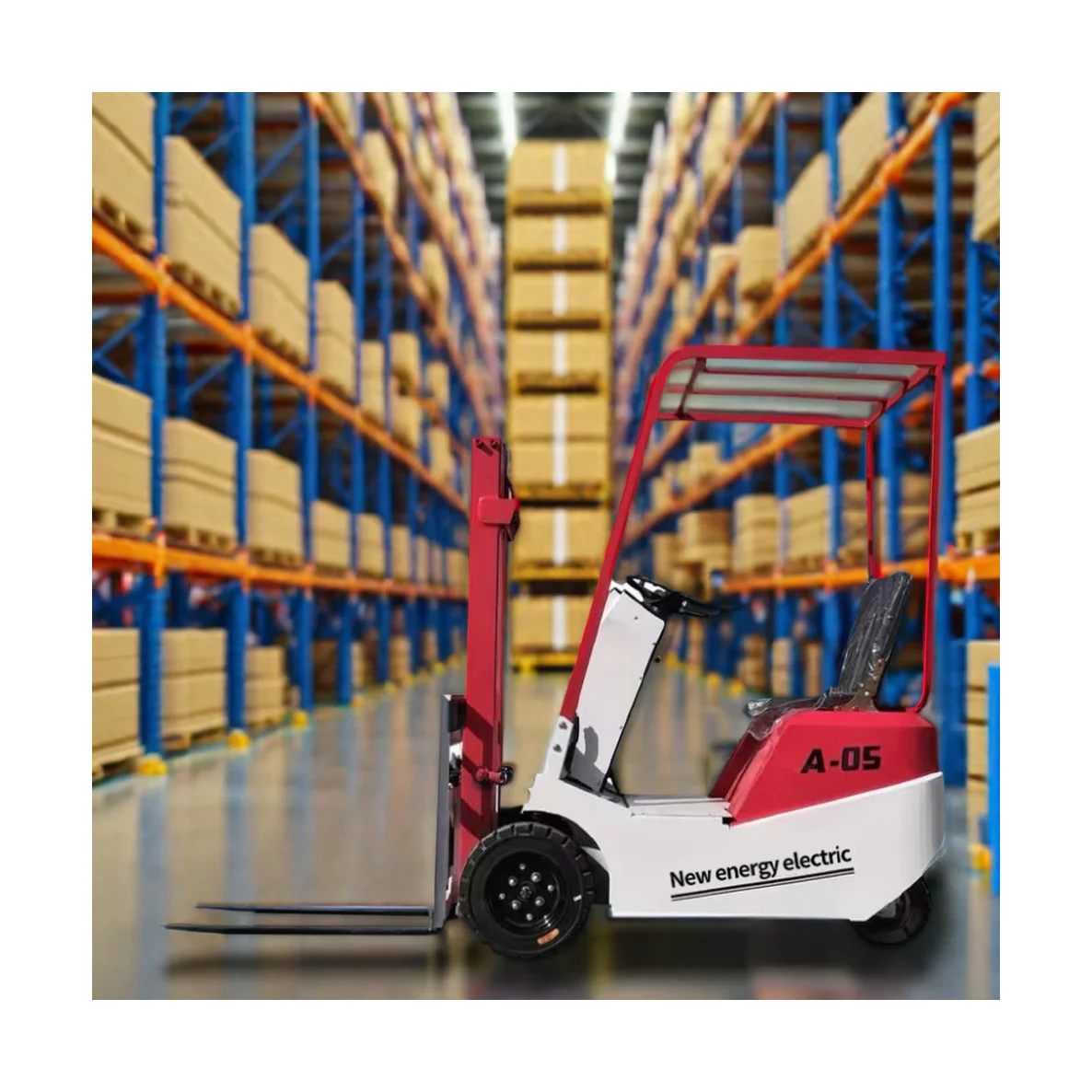 Factory Direct Export Electric Forklift 4 Wheel Pallet Cargo Warehouse Lithium Battery High Motor Power Side Loader Forklift