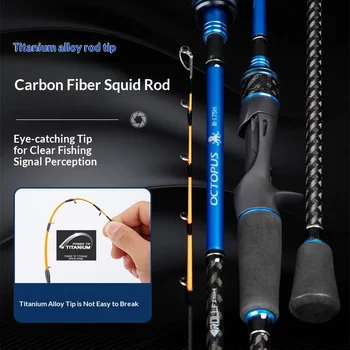 Squid Fishing Boat Rod Titanium Alloy Carbon H Hardness One Half Sections Slow Jigging Octopus Cuttlefish Sea Fishing Outdoors – Metal Jig – view 3