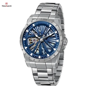 OEM New Design Custom 42MM Hollow Men's Watch Fully Automatic Watch 316L Stainless Steel Analog Mechanical Watches