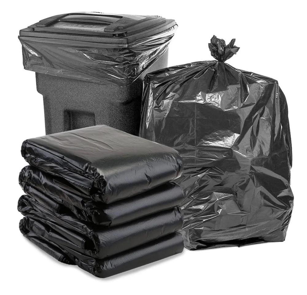 Large Black Heavy Duty 65 Gallon Trash Bags Trash Can Liners Large Size