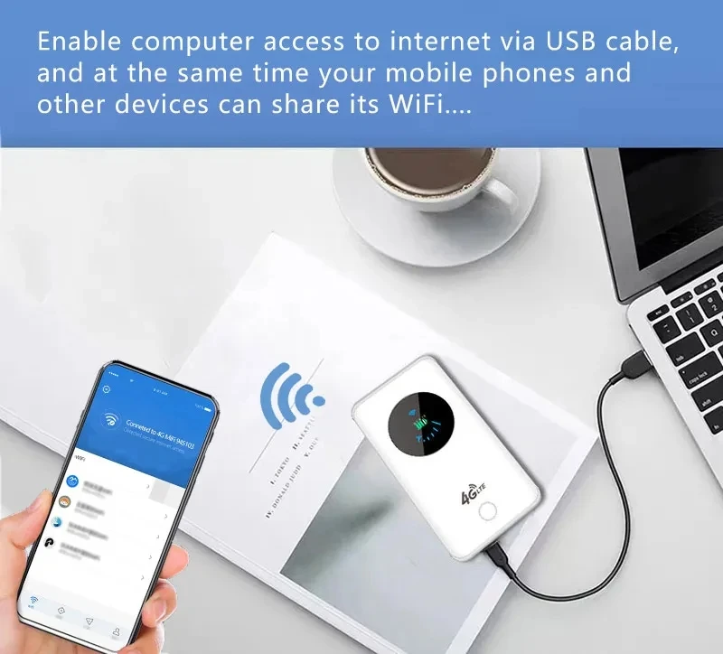 4G Mifis - Portable LTE Power Bank Router with 150mbps Wi-fi