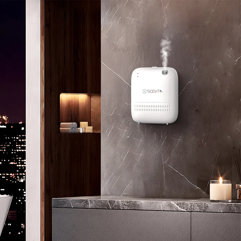 SCENTA Electric Air Freshener Aroma Diffuser Machine Automatic Spray Wall Mounted Nano Perfume Diffuser for Large Area in Home