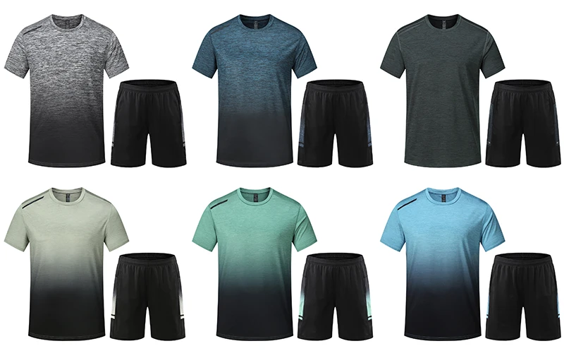 Custom Your Logo  2025 Men Short Sets Two Piece  Set Joggers Running Workout Summer Men Shorts and Shirt Set Man Sports Wear