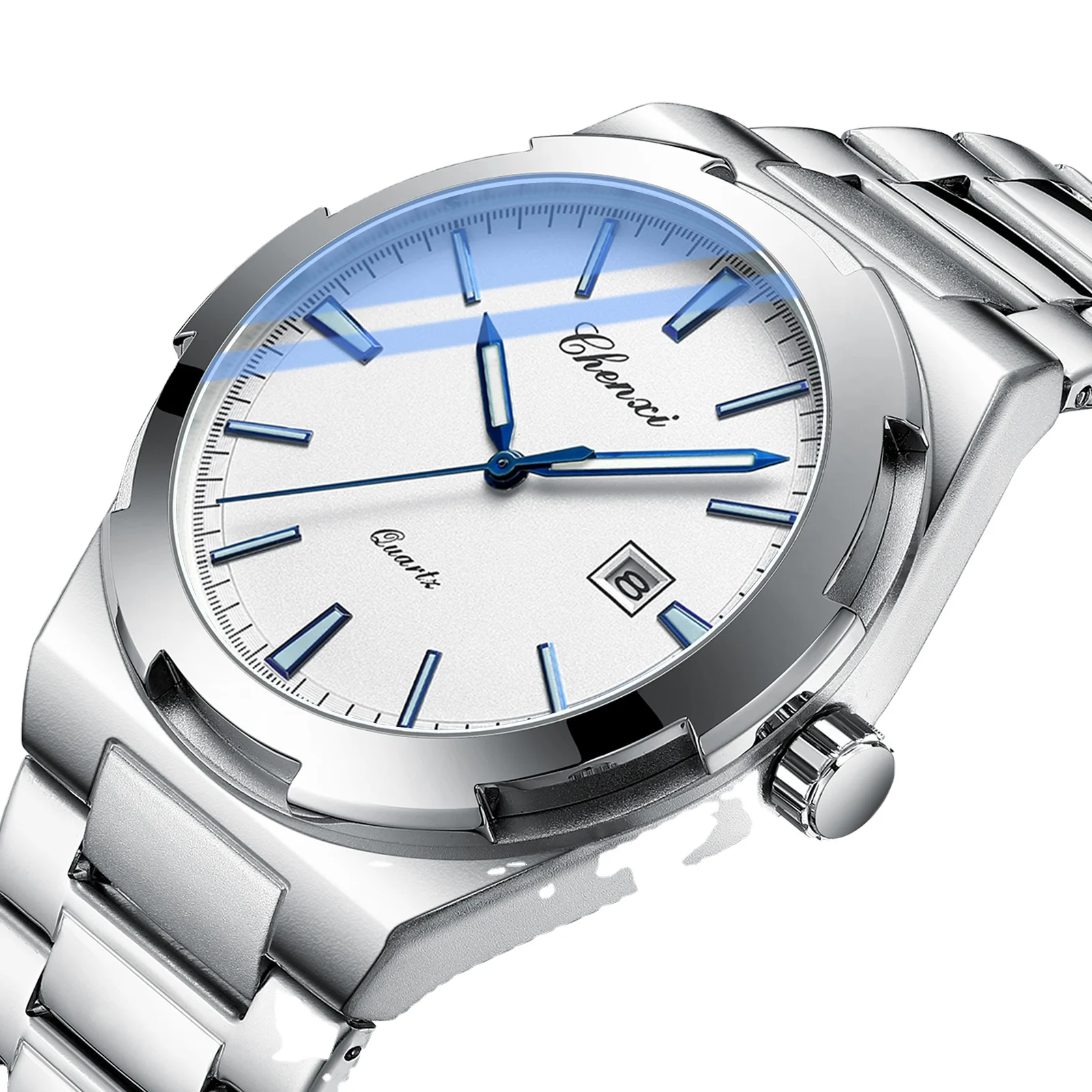 CHENXI 8256 Men's Stainless Steel Luxury Quartz Wristwatch with