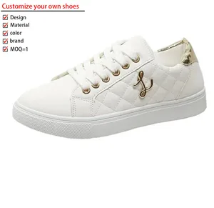 Classic High-Top Casual Sports Shoes for Women Custom Logo Outdoor Walking Shoes PU Soft Lace-Up High Quality Latest Summer