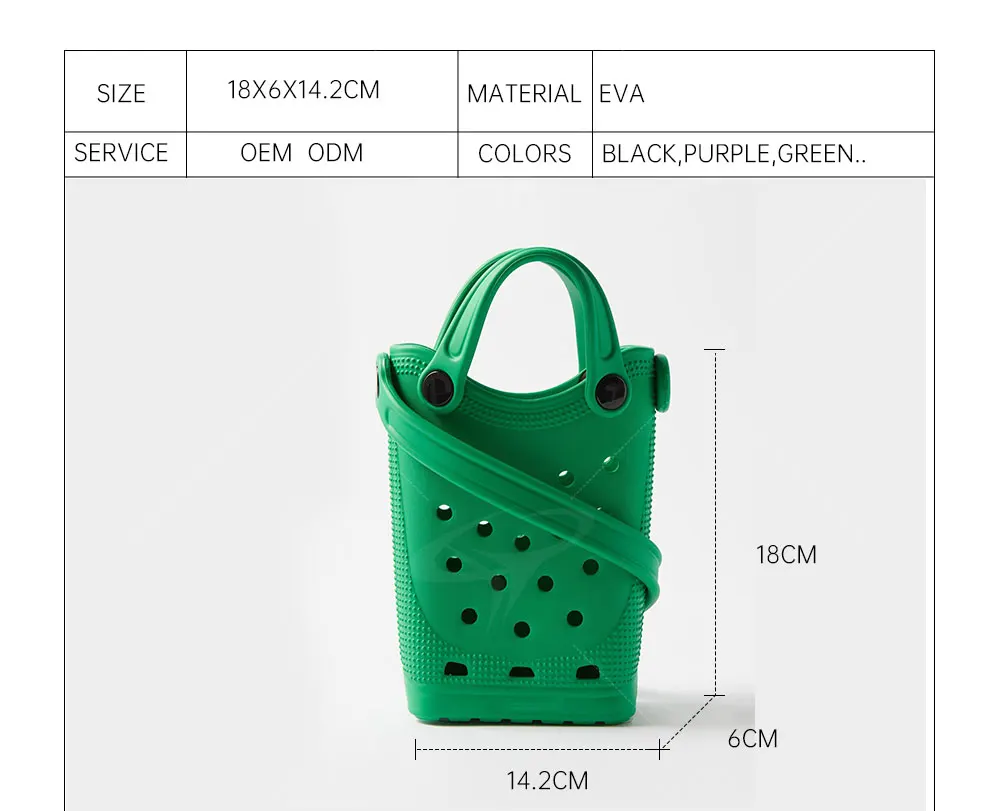Croc Bag With Holes Waterproof Eva Custom Summer For Women Handbag Xl