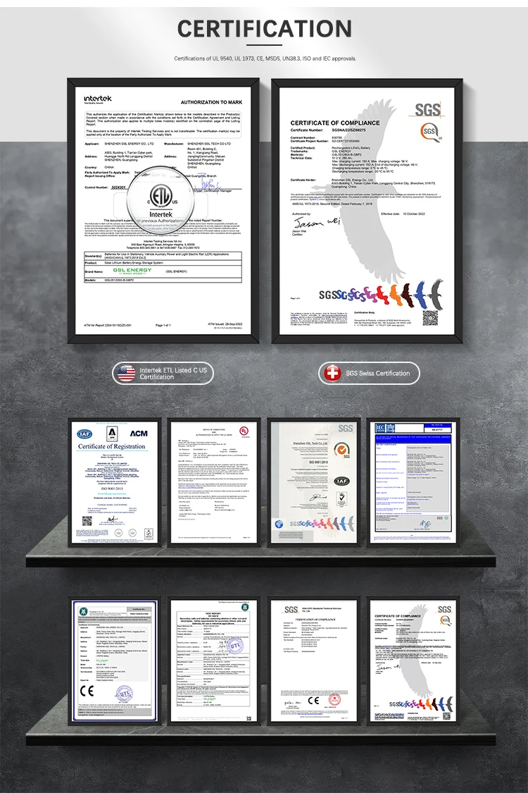 GSL ENERGY High Voltage Lithium Solar Battery 50ah 153.6V 230.4V 460.8V 30kwh Lithium Ion Stackable Lifepo4 solar battery 25kwh details