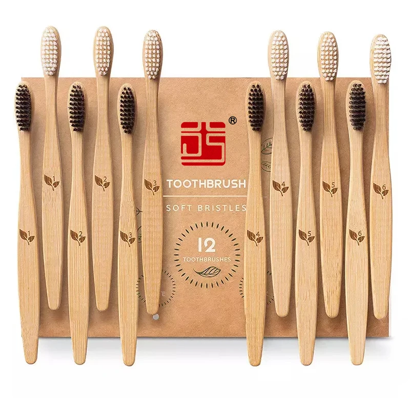 Bambu Handle No Plastic Eco Natural Bristle Charcoal Bamboo Toothbrush ...