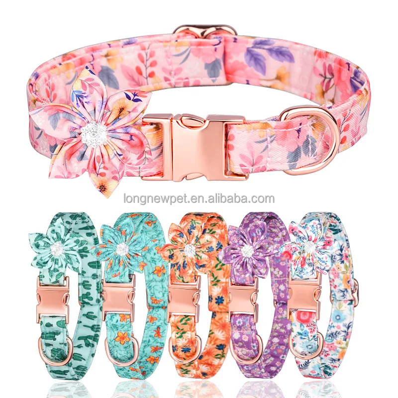 Pink Dog Collar Girl Dog Collar Floral Dog Collar Cute 