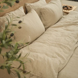 Luxury Organic French Linen Christmas Sheet Set Pillowcase European Linen Bedding Quilt Duvet Cover Set