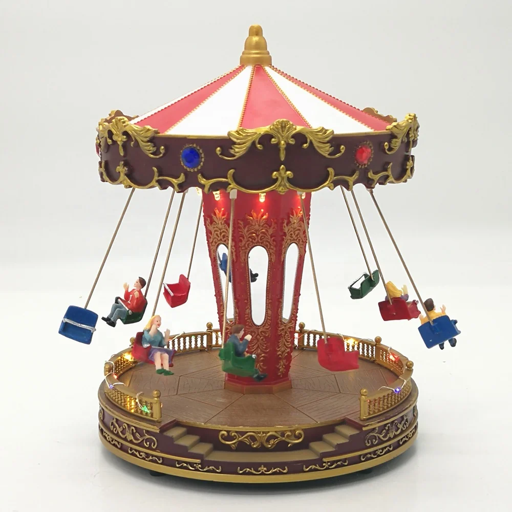 New Arrive Red Xmas Musical Led Lighted And Animated Christmas Carousel   H947c0fd8f2644d1aae3df92b129910bbO 