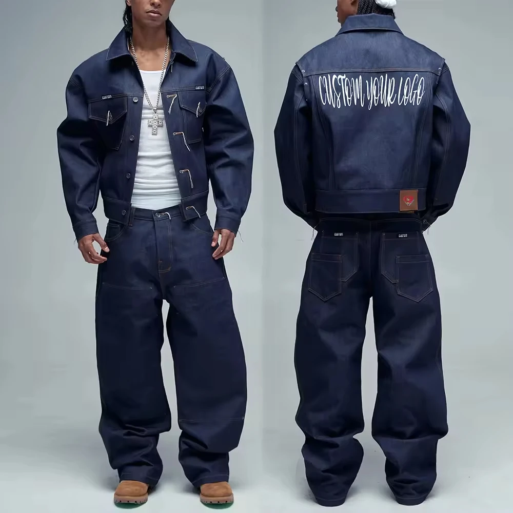 Original Manufacturer High Quality Vintage Black Custom Heavyweight Raw Selvage Baggy Selvedge Japanese Denim Jeans Men