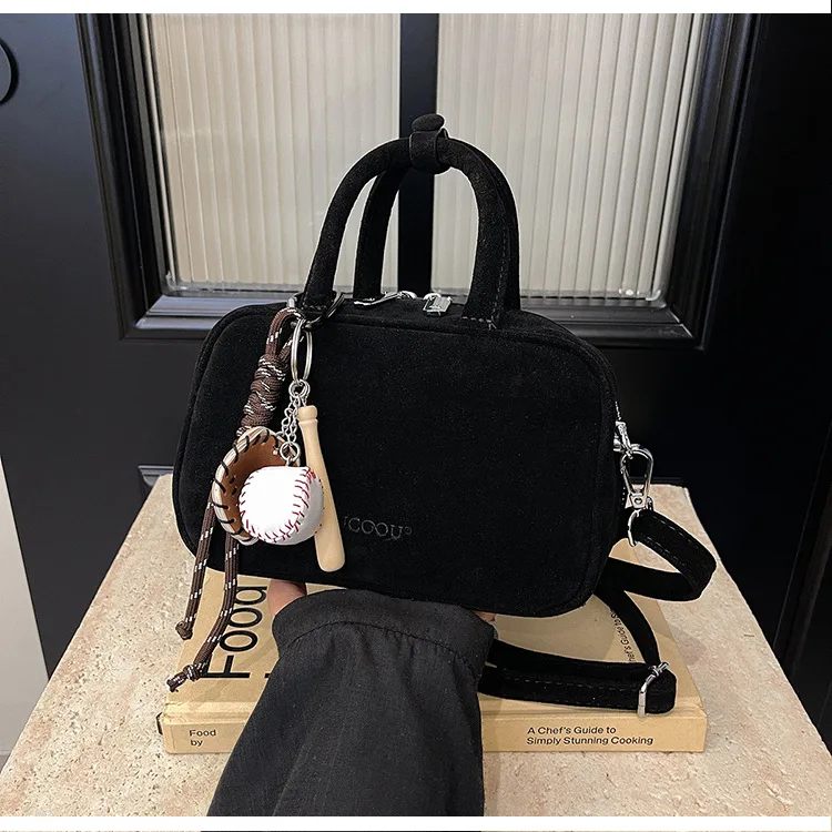Popular Design Fashion Retro Design Women's Handbag Suede Leisure Travel Shoulder Mini Tote Bag in Stock