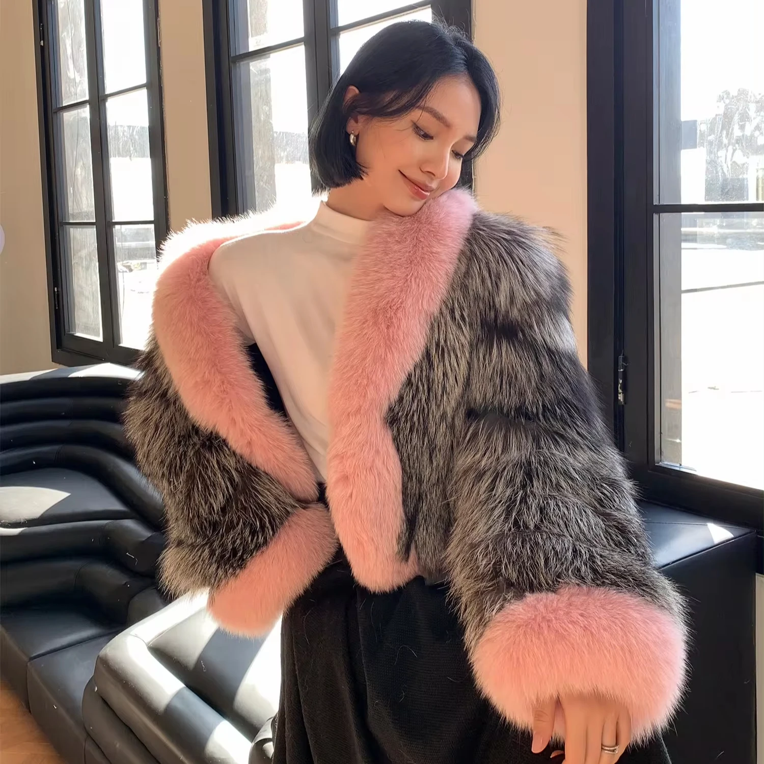 Doudoune Brillante Courte Pour Femme – Manteau D’hiver Matelassé Avec Col En Fausse Fourrure – Tailles S à 3XL - 10