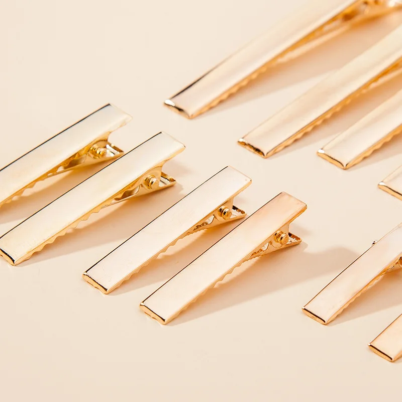 Сделай Сам золотые металлические зажимы для волос из нержавеющей стали без сгиба утка Билла крокодил заколки для волос для маленьких девочек