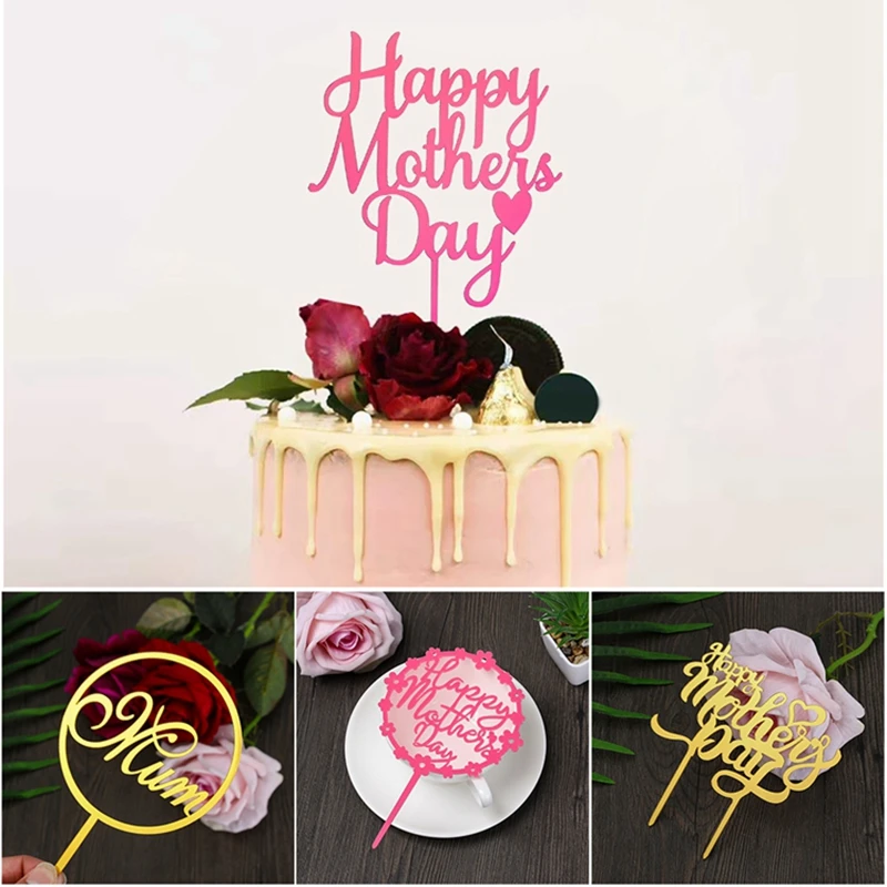 Gold Pink Mother's Day Toppers for Instant Download Mother's Day Cupcake Topper Happy Mother's Day Cupcake Toppers 2 inch round