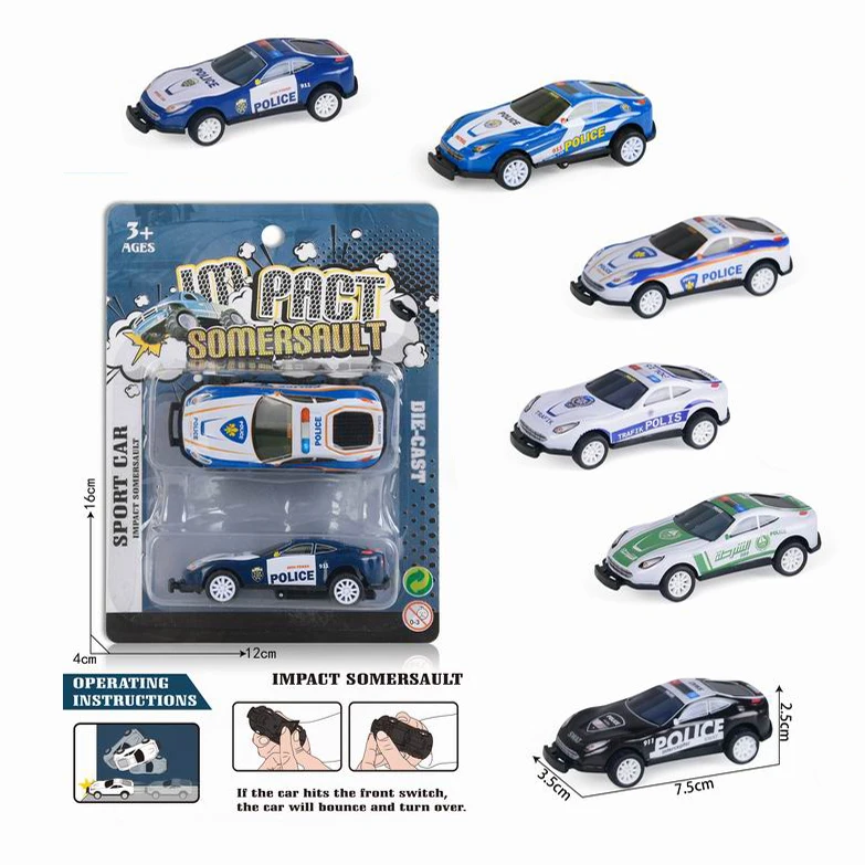 New Arrivals Pull Back Promotion Diecast Jumping Bouncing Vehicle Model Children's Stunt Alloy 360 Flip Toy Car