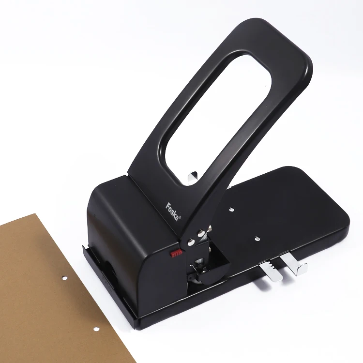 Foska Fast Punching and Clean Cuts Labor Saving Lever Structure Large Metal Paper Puncher With Metal Paper Guide