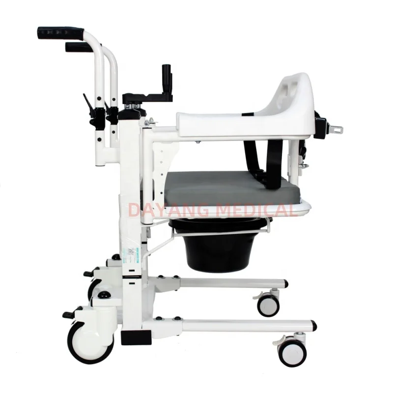 Bathroom Commode Handicap Transfer Wheelchair Nursing Toilet Lift Transport Chair with Wheel for Bedridden Patient Elderly
