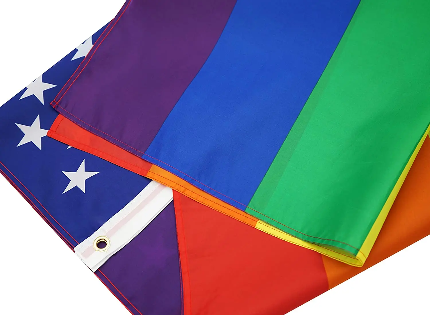 3X5 USA American Rainbow Flag Gay Lesbian Pride LGBT Peace FAST - Foto 3