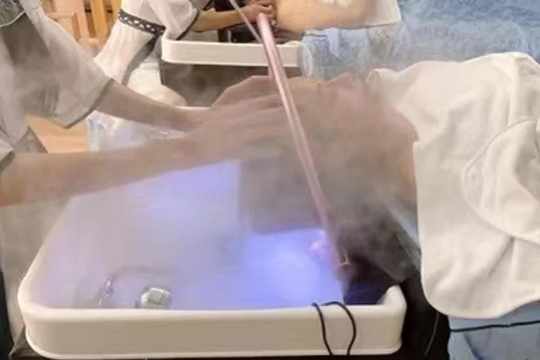 Thai Shampoo Bed With Foot Bath Tub Spa Bed Modern Salon Shop Shampoo