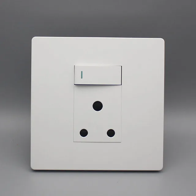 Home Electrical Wall Switches and Sockets Custom Switch Plate 1 Lever Switch 16A Socket Outlet Plug