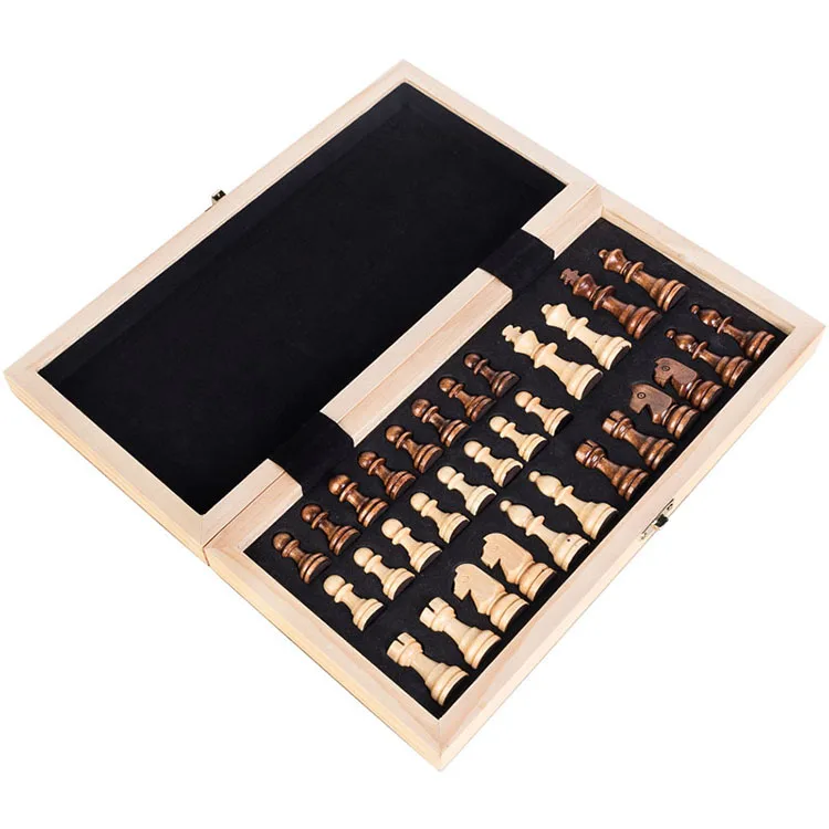 Private Label Folding Chess Board High Quality Wooden Chess Wholesale International Chess Sets