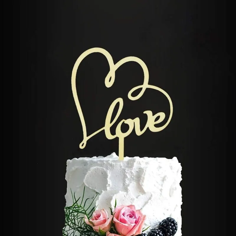 product instagram style acrylic cake topper  creative love heart cake decoration sign for dessert table985-5
