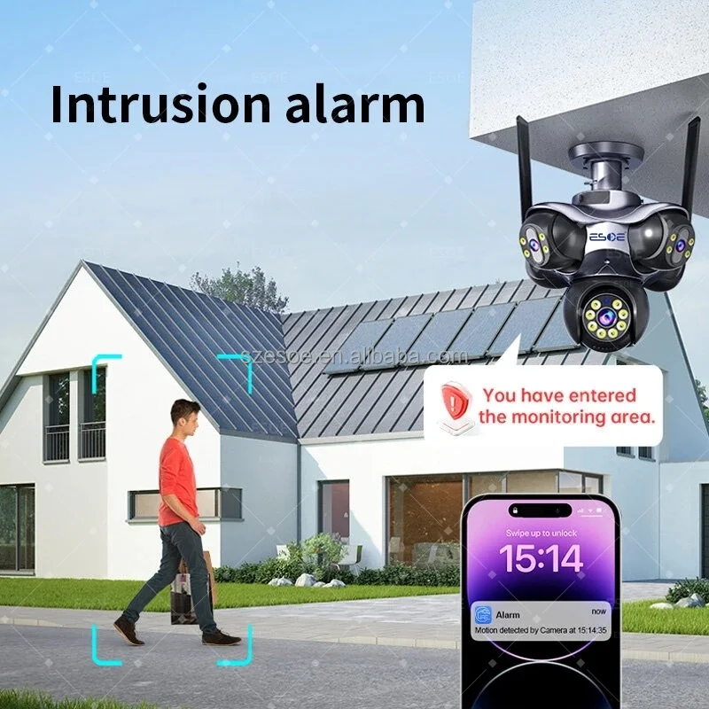 PIR motion sensor plus AI human shape detection for dual verification