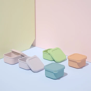 New Arrival 100ML Food Grade Silicone Mini Bento Box Cute Reusable Containers for Candy and Food Storage BPA Free