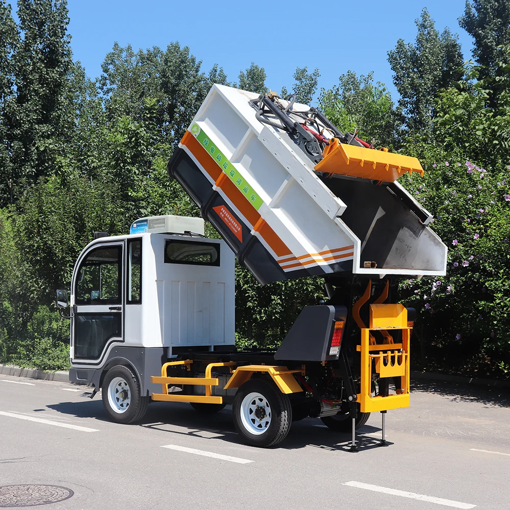 Garbage Trucks Electric Roll Off Container Garbage Truck Hook Arm Lifting Garbage Truck