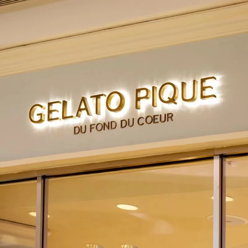 Logo Design Service 3D Metal Back Lighted Signs  Led Letter Sign for Shop Indoor Business Sign Board