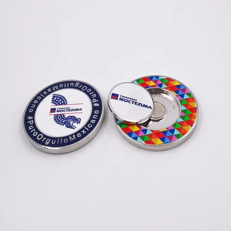 New 40mm 2 Sided Custom Embossed Metal Golf Coin  Magnetic Golf Poker Chip Ball Marker details