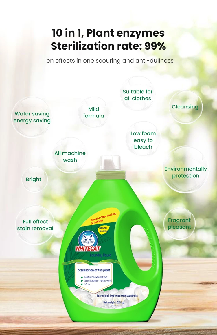 Manufacturer Concentrated Laundry Detergent Clothes Washing Soap Liquid Detergent with Color Care natural green detergent details