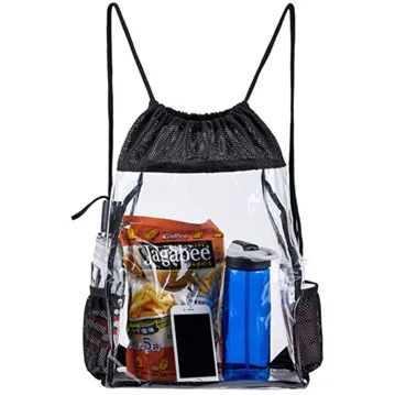 clear mesh drawstring bags