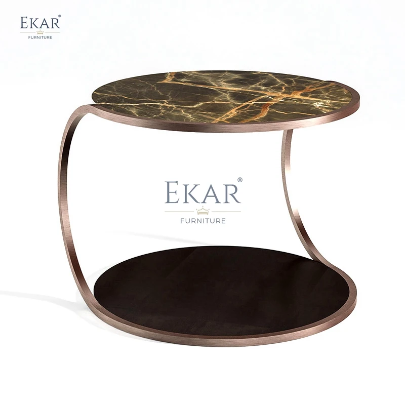 Modern Glass and Metal Coffee Table with Bronze Glass Top for Living Room and Dining Home Furniture