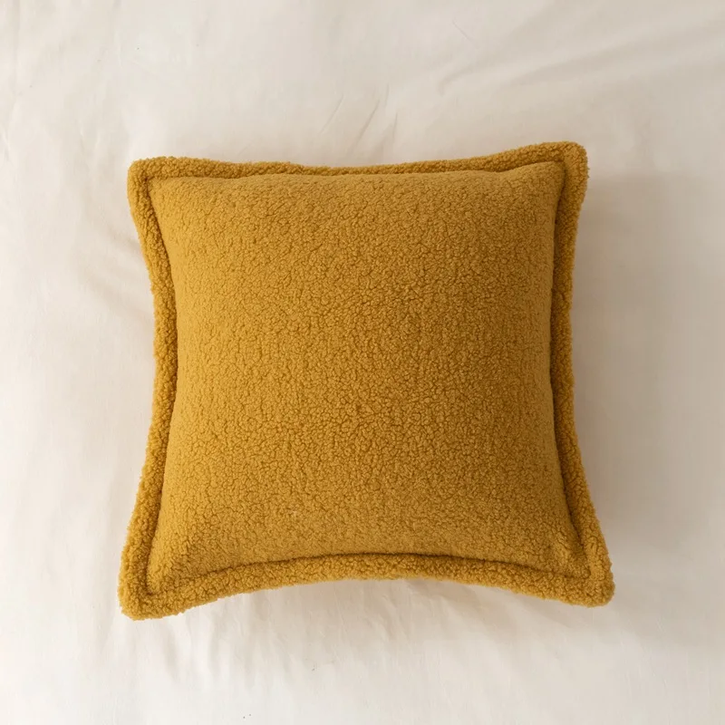 Aoyatex customized super soft solid color lamb throw pillow indoor decorate cushion supplier