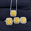 18k white gold 1.08ct natural yellow diamond stud earring
