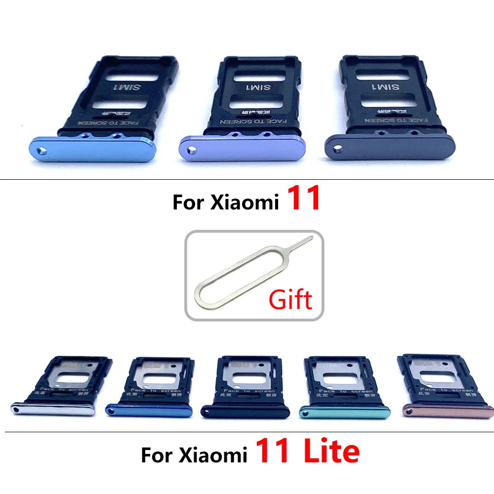 Tiroir Carte SIM Et SD Pour Xiaomi MI 11 LITE - Bleu - Neuf - Pièce De Rechange