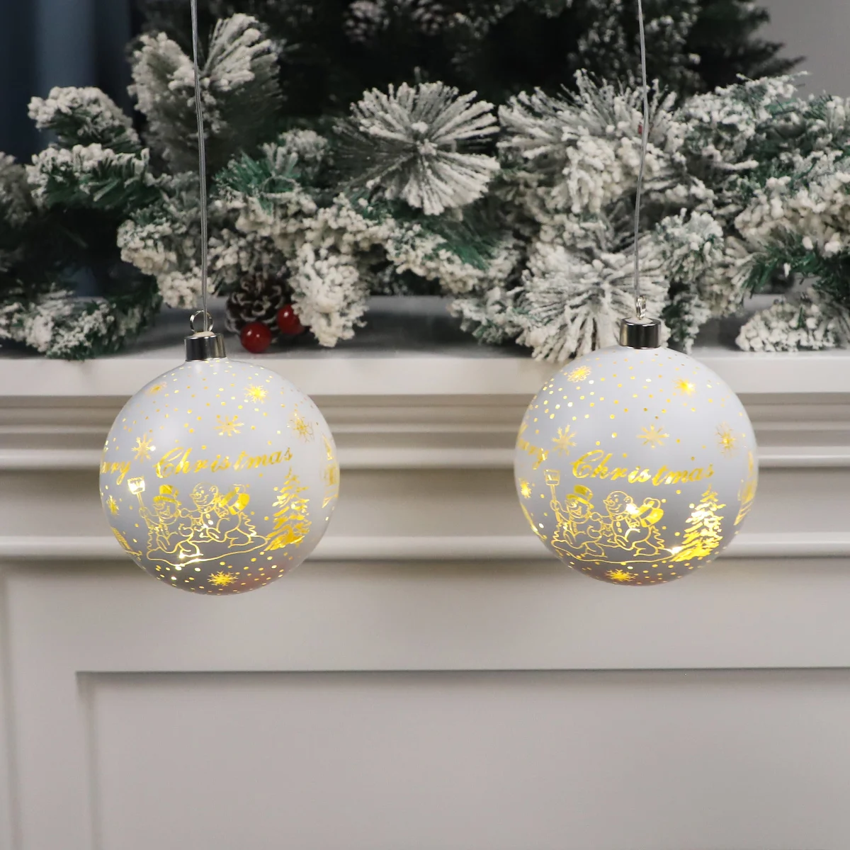 glass christmas present with lights color changing glass ball baoying transparent christmas babule