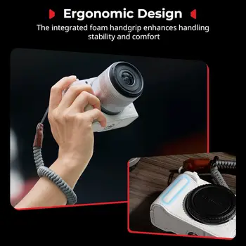 For SmallRig White 5431 Genuine Leather Half Case Kit for Canon R50 V Woven Wrist Strap Ergonomic Grip Portable Camera Video Bag detail image
