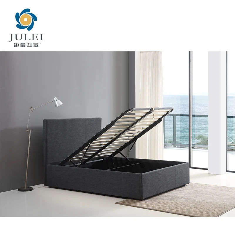Simple Modern Style Kids Single King Size Double Hydraulic Lift up Kd Bed Frame With Storage Box