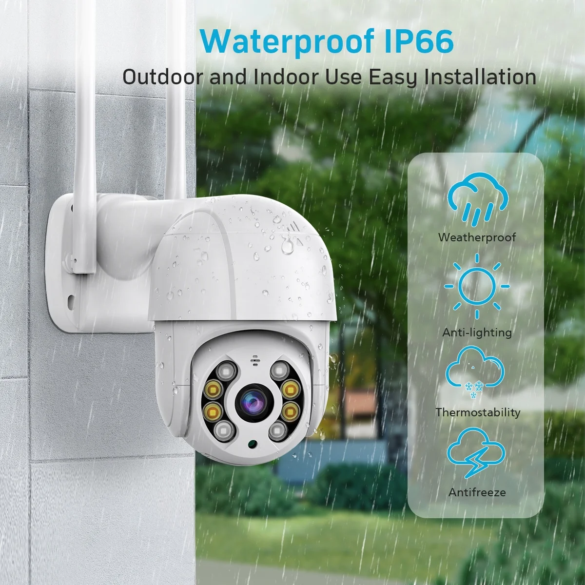 Caméra Surveillance Extérieure PTZ WiFi 8MP 4K – Suivi Automatique ICsee
