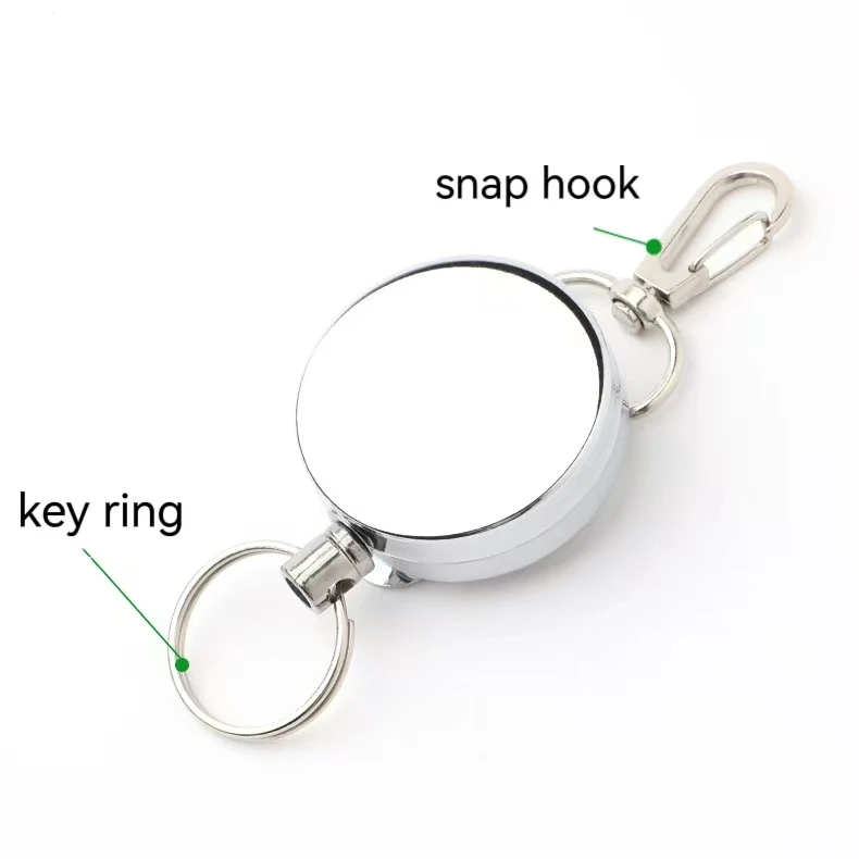 Retractable Badge Holder Reel Well Metal ID Badge Holder with Belt Clip Key Ring for Name Card Keychain