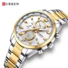 5 white dial silver gold strap