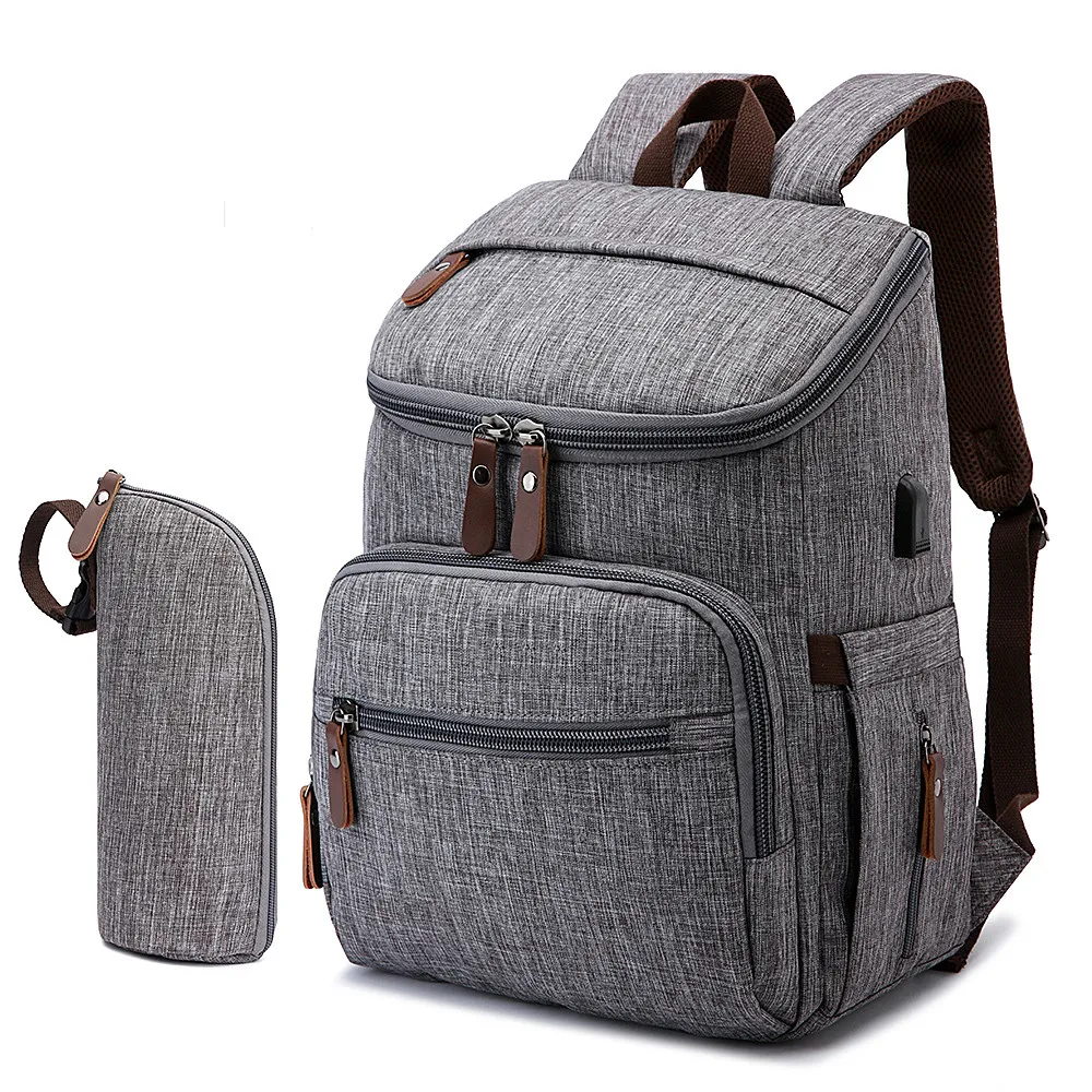 large capacity diaper bag multifunction outdoor mommy backpack bag with thermos cup holder