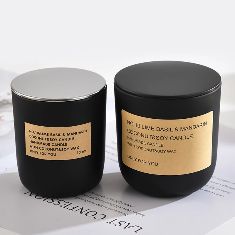 Custom Logo Luxury Candle Containers Round Bottom Heat Resistant Glass